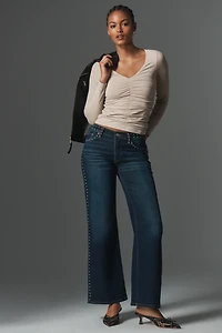 RE/DONE Studded Mid-Rise Wide-Leg Jeans