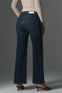 RE/DONE Studded Mid-Rise Wide-Leg Jeans