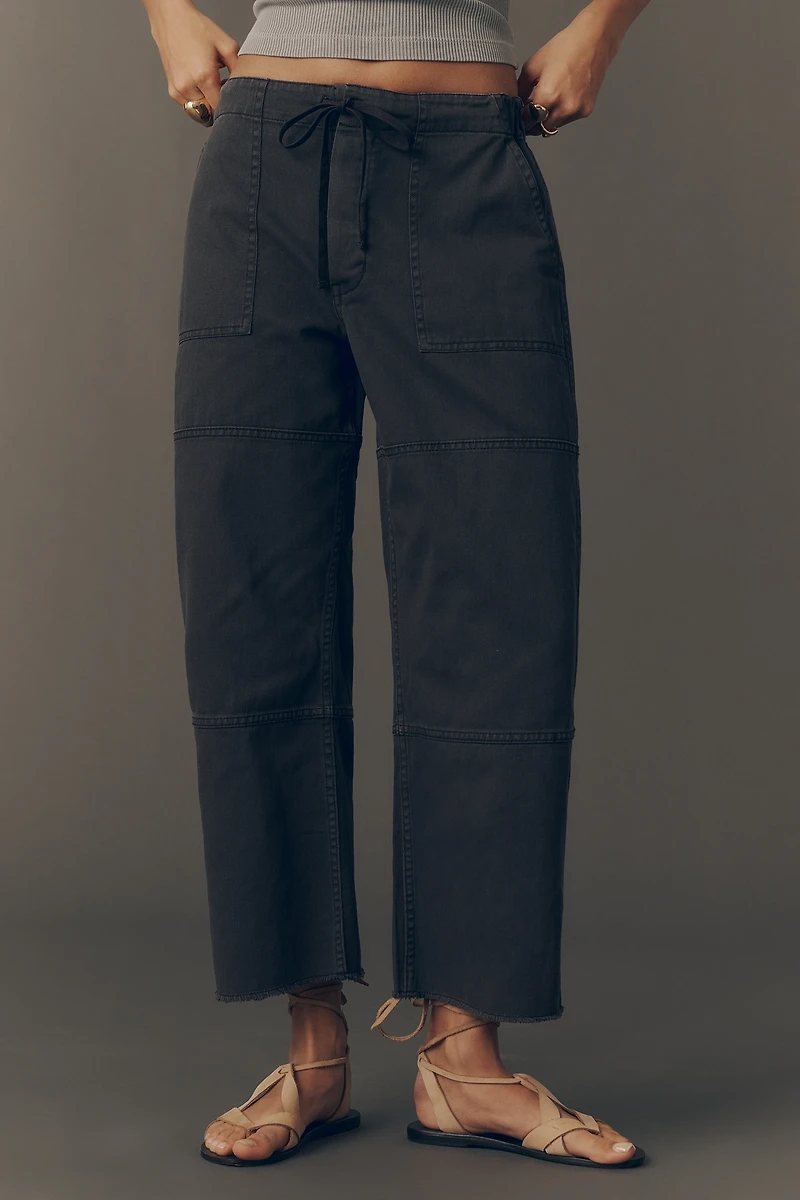 RE/DONE Beach Pant High-Rise Relaxed Crop Straight Jeans