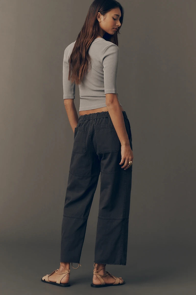 RE/DONE Beach Pant High-Rise Relaxed Crop Straight Jeans