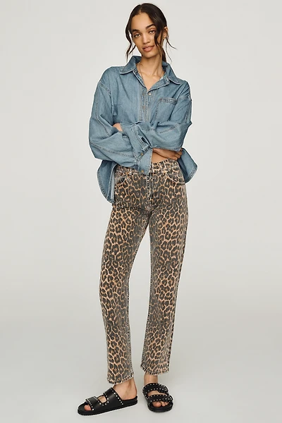 RE/DONE Blondie Mid-Rise Cropped Straight-Leg Jeans