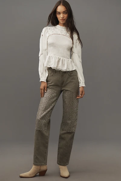Triarchy Birkin Chap Mid-Rise Embellished Jeans