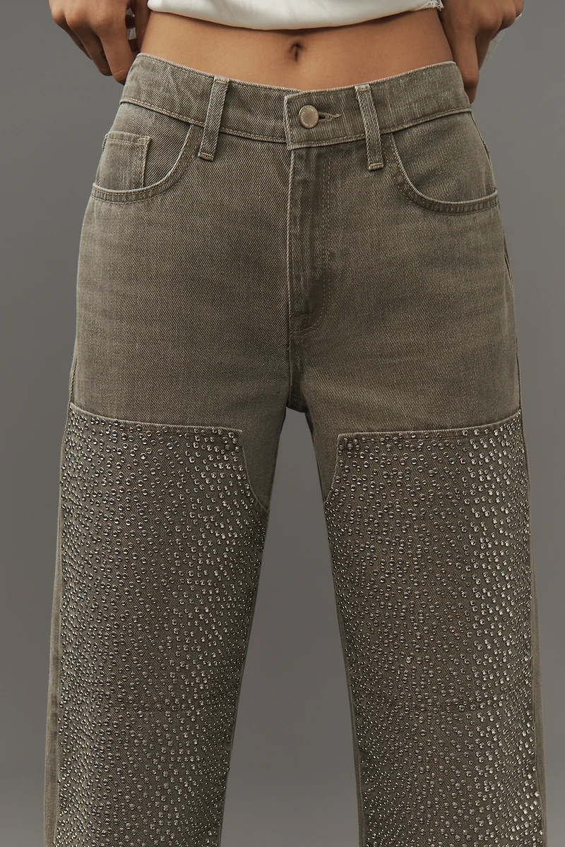 Triarchy Birkin Chap Mid-Rise Embellished Jeans