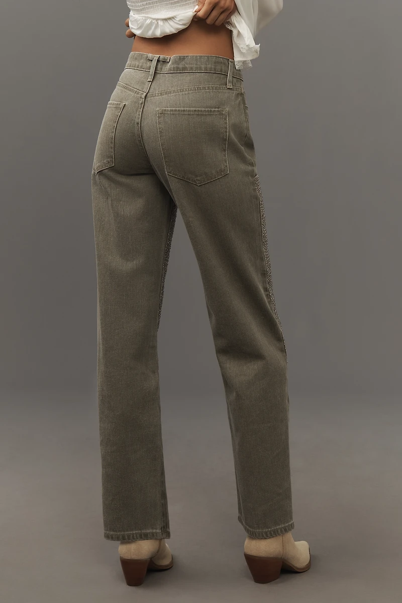 Triarchy Birkin Chap Mid-Rise Embellished Jeans