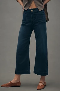 The Colette Knit Crop High-Rise Wide-Leg Jeans by Maeve