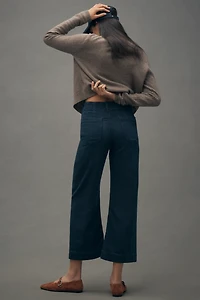 The Colette Knit Crop High-Rise Wide-Leg Jeans by Maeve