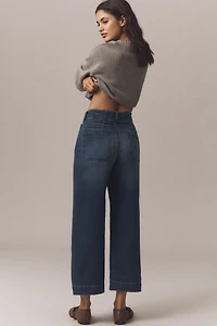 The Colette Knit Crop High-Rise Wide-Leg Jeans by Maeve