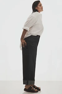 The Kayden Railroad Stripe Barrel Carpenter Jeans by Pilcro