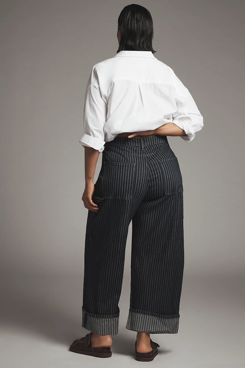 The Kayden Railroad Stripe Barrel Carpenter Jeans by Pilcro