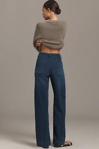 The Colette Knit Full-Length Wide-Leg Jeans by Maeve