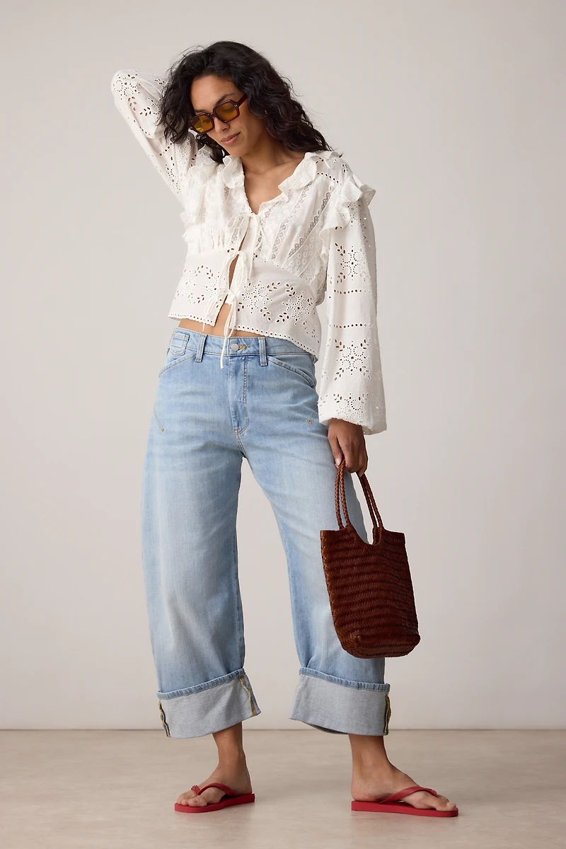 Kayden High Rise Carpenter Barrel Jeans by Pilcro