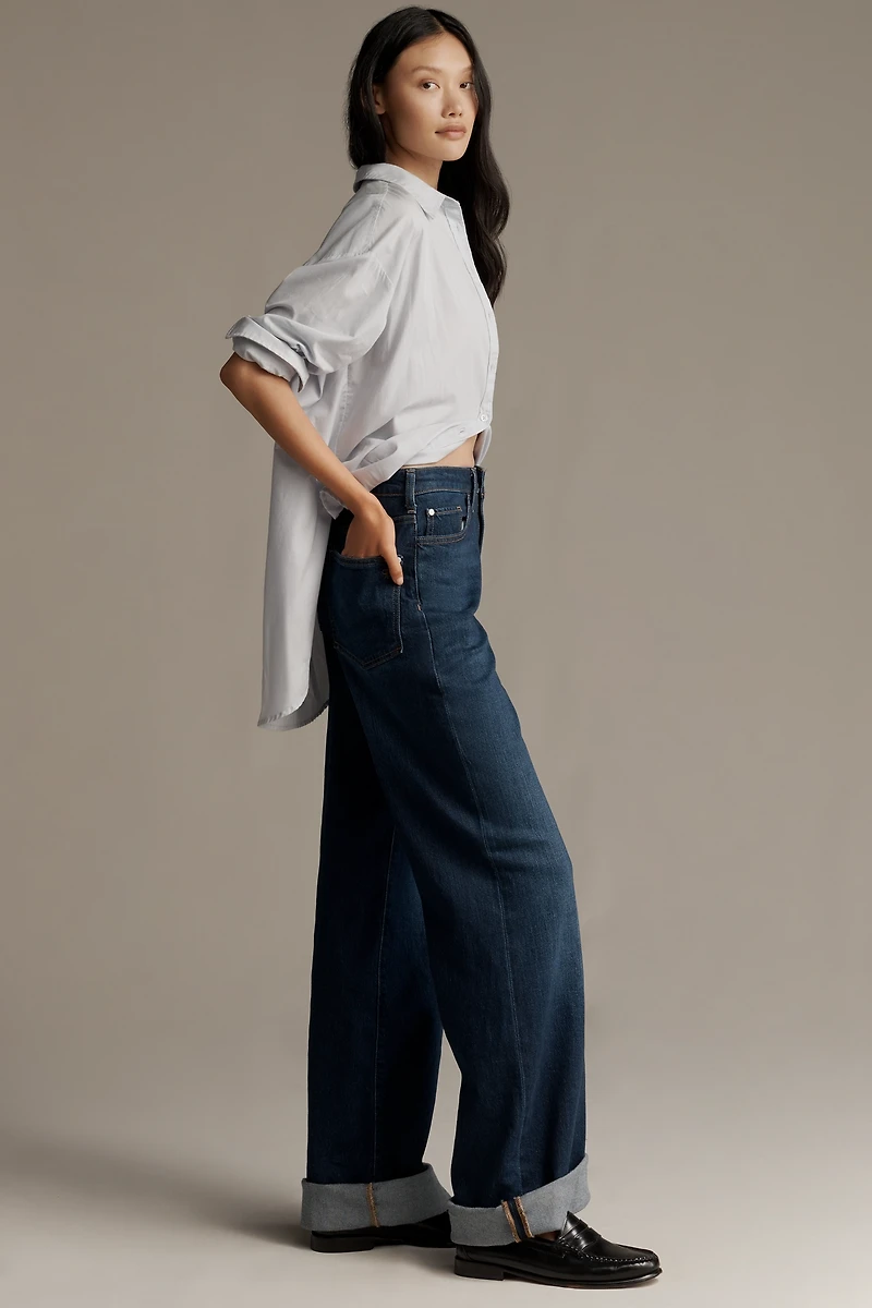 The Austyn High-Rise Cuffed Wide-Leg Jeans by Pilcro