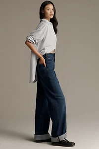 The Austyn High-Rise Cuffed Wide-Leg Jeans by Pilcro