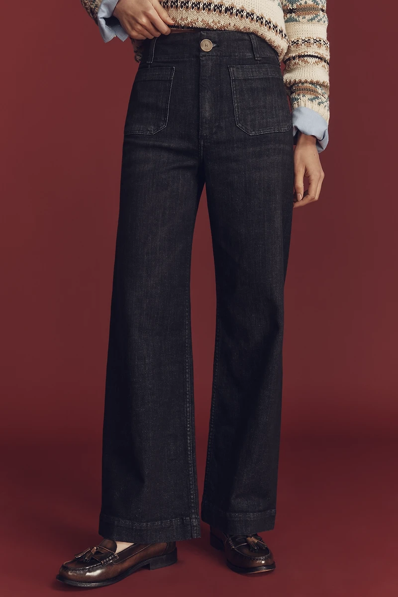 The Colette Full-Length High-Rise Wide-Leg Jeans by Maeve