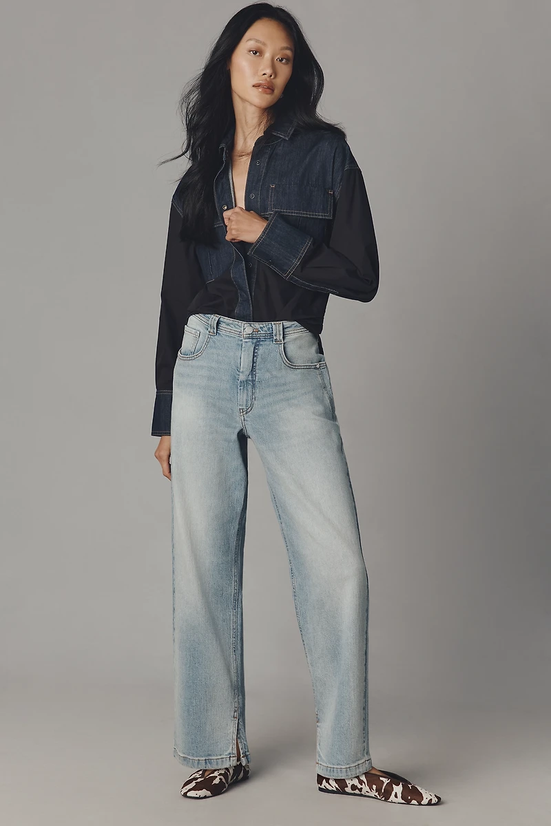 The Jules Mid-Rise Relaxed Straight-Leg Jeans by Pilcro