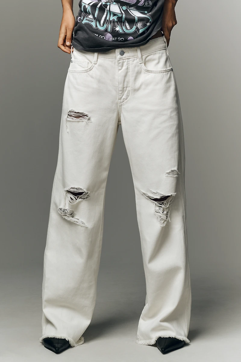 Pilcro Low Slung Distressed Slim Slouch Jeans