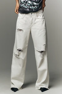 Pilcro Low Slung Distressed Slim Slouch Jeans