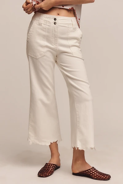 The Naomi Embroidered High-Rise Crop Wide-Leg Jeans