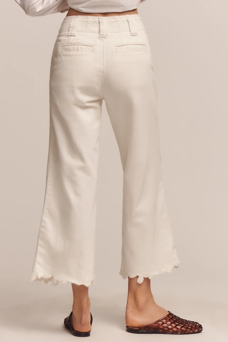 The Naomi Embroidered High-Rise Crop Wide-Leg Jeans