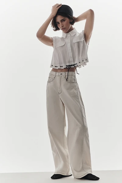 The Kenna Mid-Rise Heritage Barrel Jeans by Pilcro