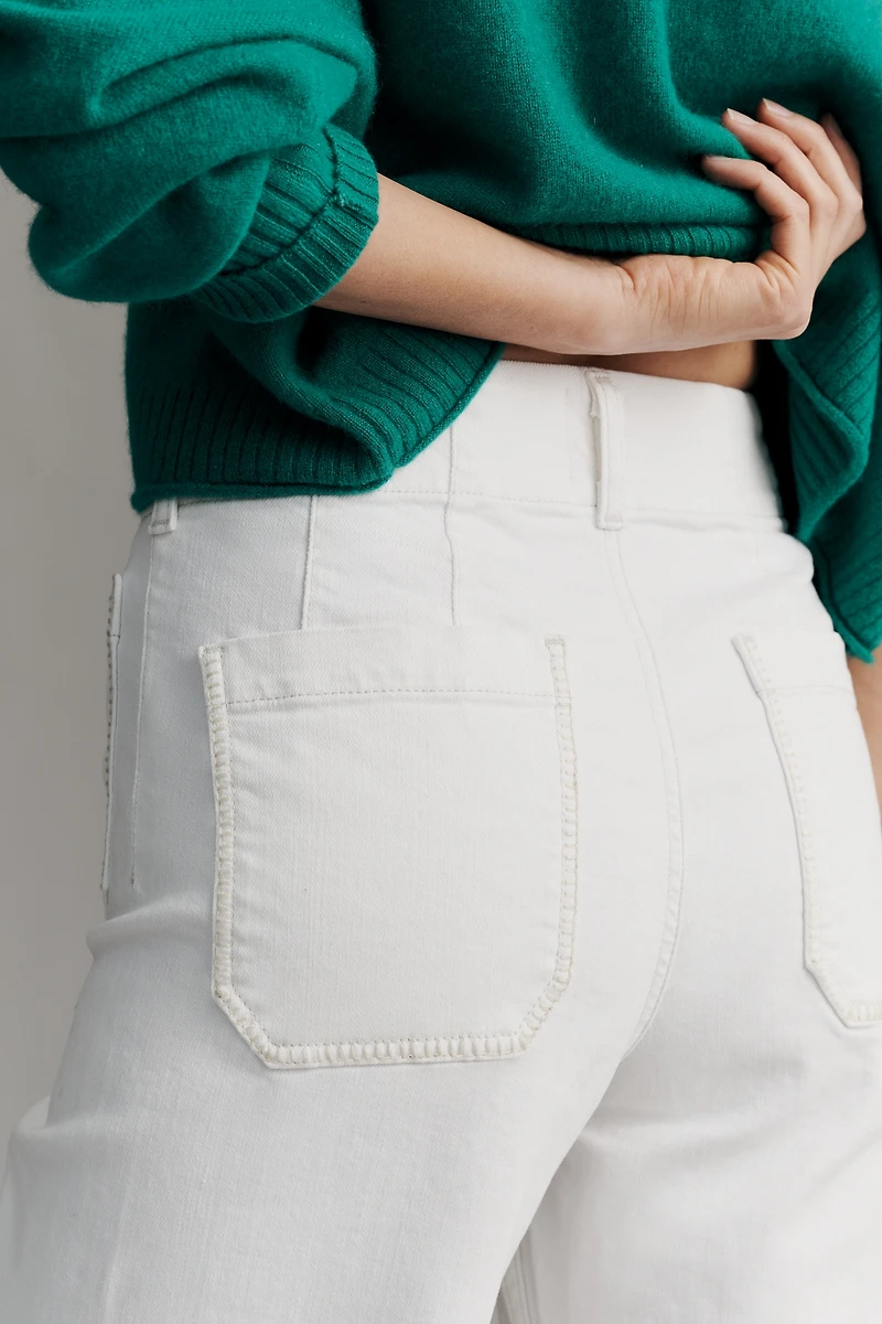 The Colette Whipstitch High-Rise Crop Wide Leg Jeans by Maeve