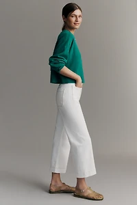 The Colette Whipstitch High-Rise Crop Wide Leg Jeans by Maeve