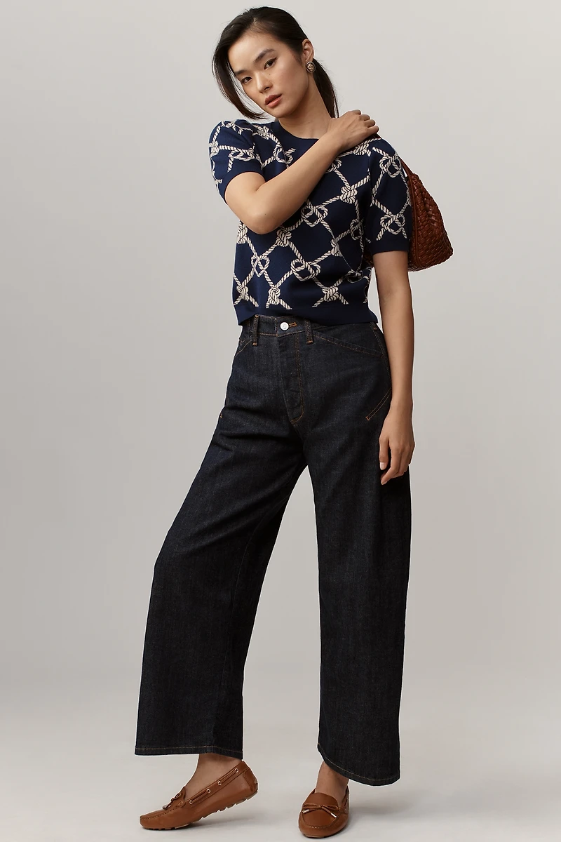 The Kayden Clean High-Rise Barrel Jeans by Pilcro