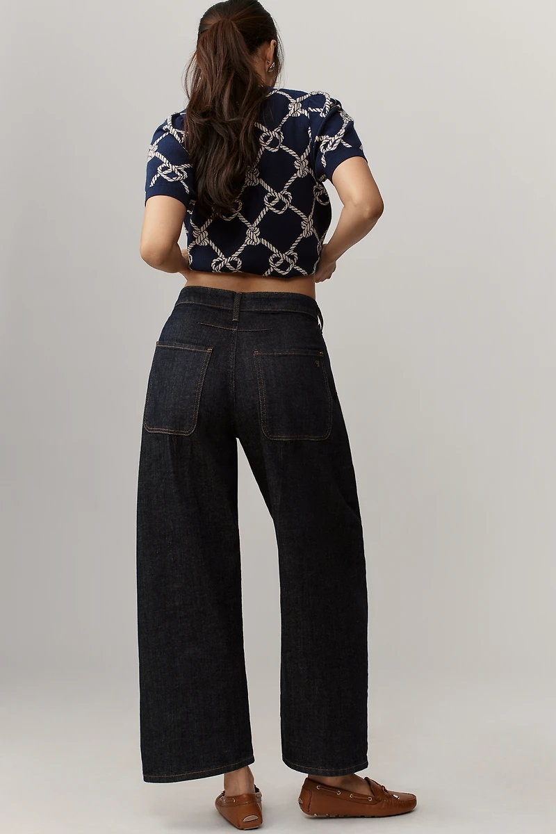 The Kayden Clean High-Rise Barrel Jeans by Pilcro