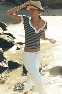 The Kayden High-Rise Cuffed Tapered Jeans by Pilcro