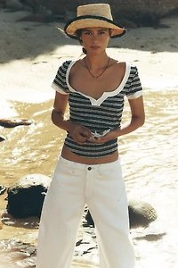 The Kayden High-Rise Cuffed Tapered Jeans by Pilcro