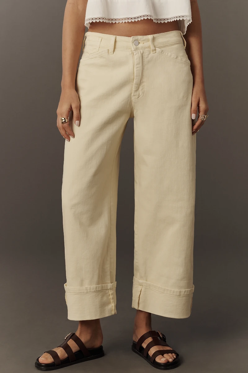 Kayden High-Rise Cuffed Tapered Jeans by Pilcro