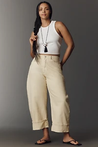 Kayden High-Rise Carpenter Cuffed Barrel Jeans by Pilcro