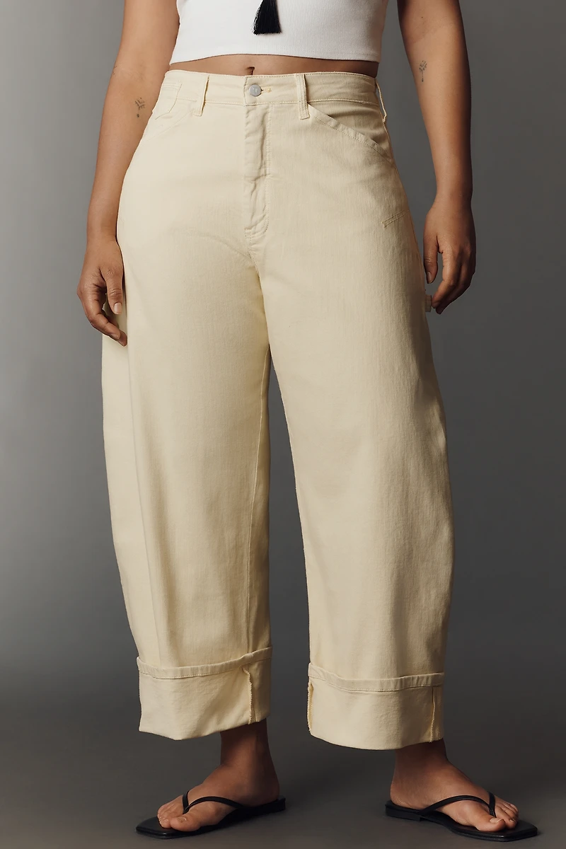 Kayden High-Rise Carpenter Cuffed Barrel Jeans by Pilcro