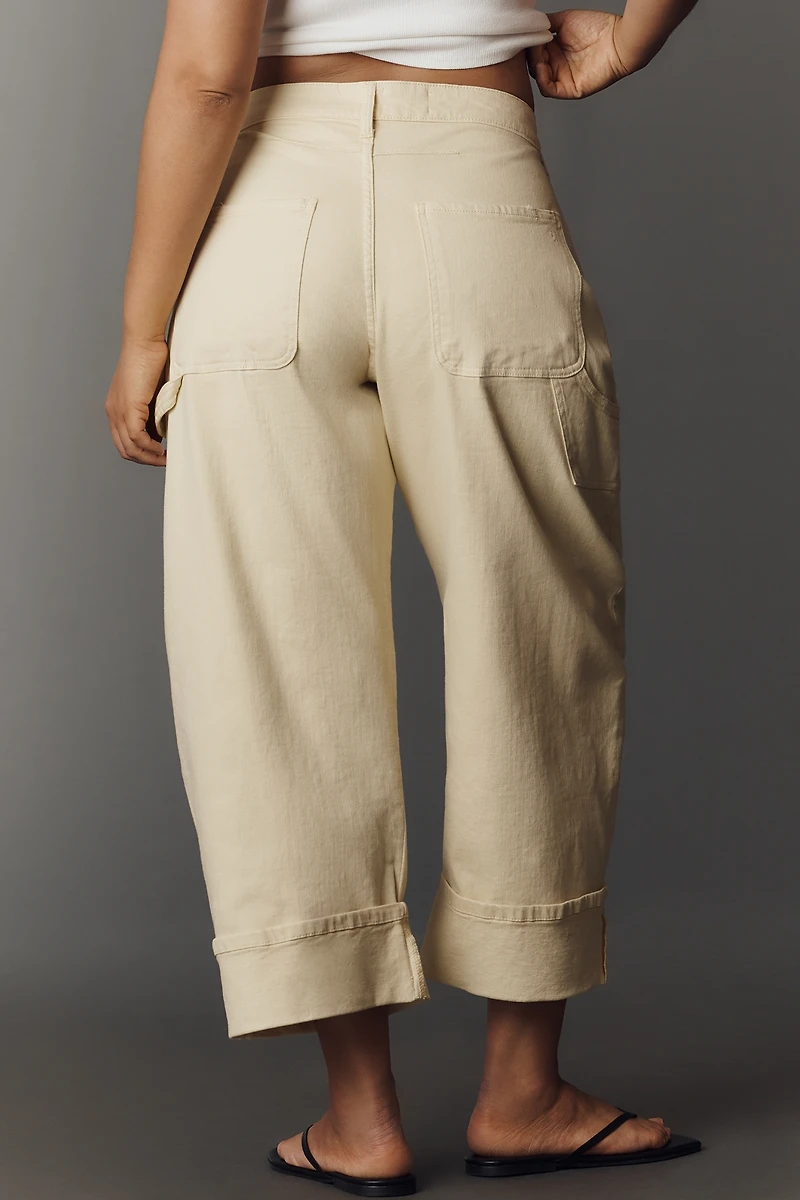 Kayden High-Rise Carpenter Cuffed Barrel Jeans by Pilcro