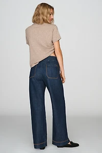 Maeve Colette High-Rise Wide-Leg Full-Length Jeans