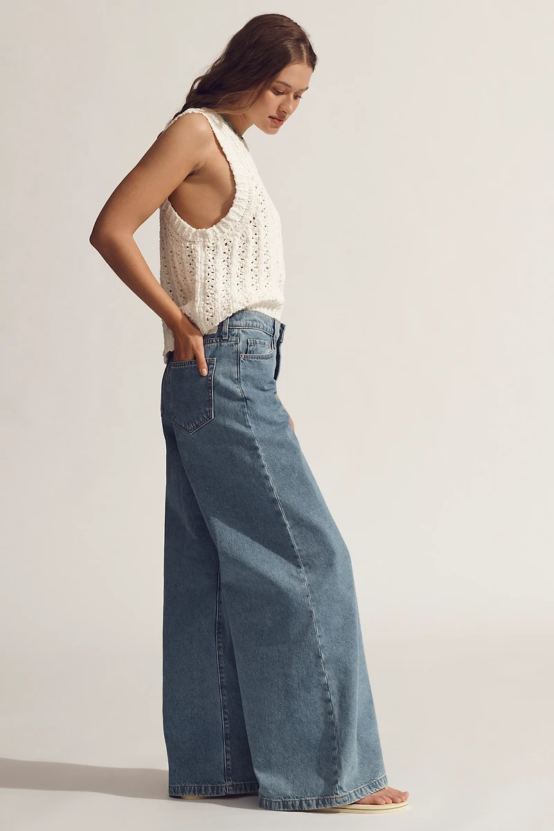 Outland Denim Cayley Mid-Rise Wide-Leg Jeans