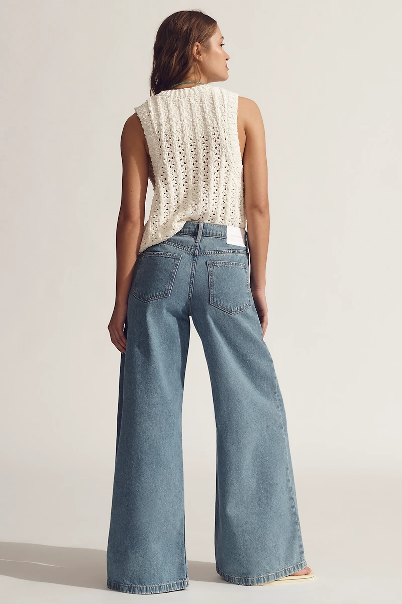 Outland Denim Cayley Mid-Rise Wide-Leg Jeans