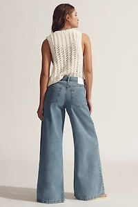 Outland Denim Cayley Mid-Rise Wide-Leg Jeans