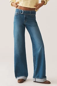 Outland Denim Mia Mid-Rise Cuffed Wide-Leg Jeans