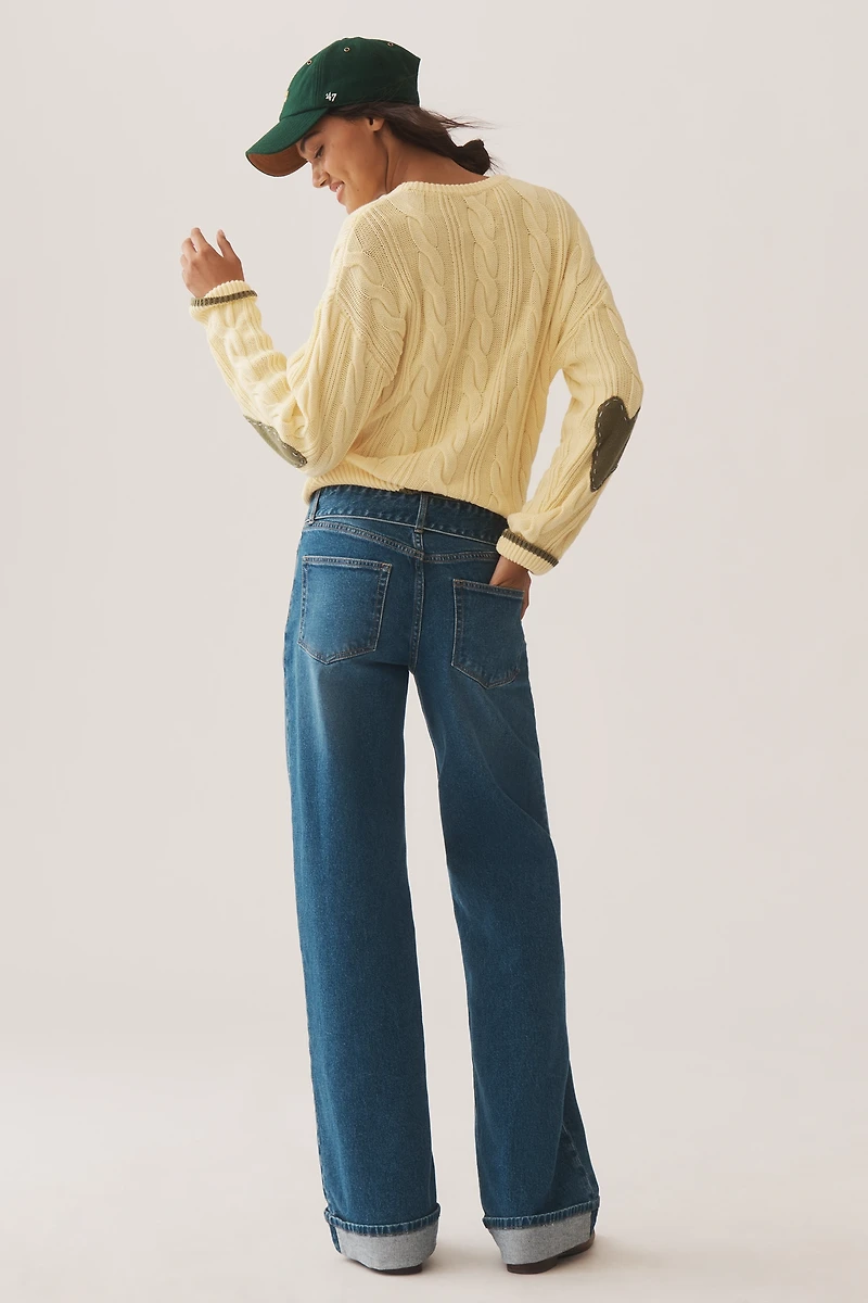 Outland Denim Mia Mid-Rise Cuffed Wide-Leg Jeans