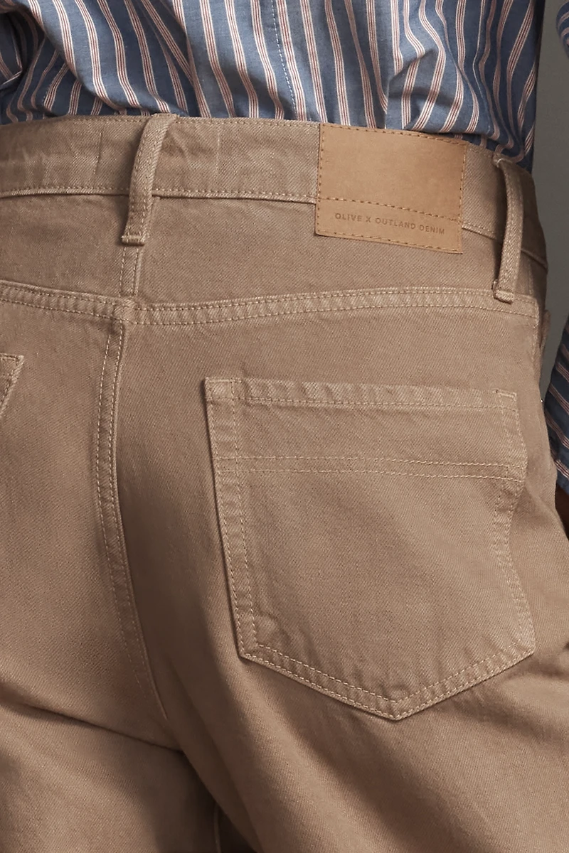 Outland Denim Olive Mid-Rise Wide-Leg Jeans