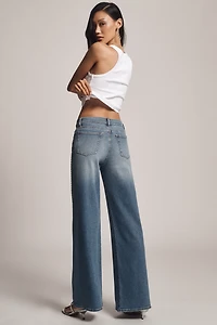 7 For All Mankind Twisted Lotta Embellished High-Rise Wide-Leg Jeans