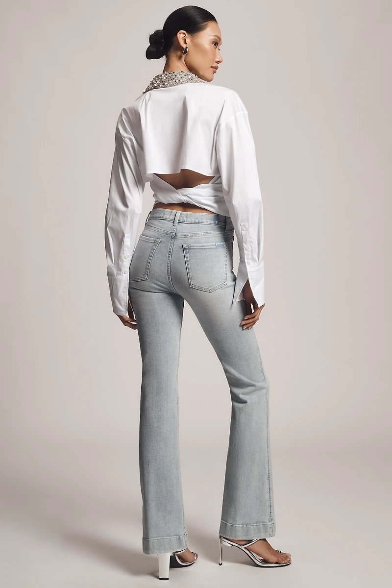 7 For All Mankind Dojo Mid-Rise Flare Sparkle Jeans