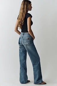 7 For All Mankind Low-Rise Straight-Leg Jeans