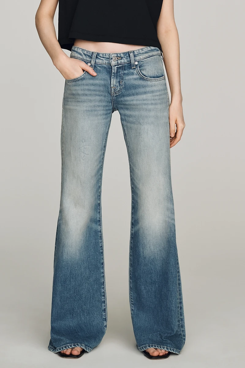 7 For All Mankind Low-Rise Flare Blue Haze Jeans