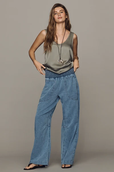Pilcro Reese Barrel-Leg Jeans Cross-Weave Cotton