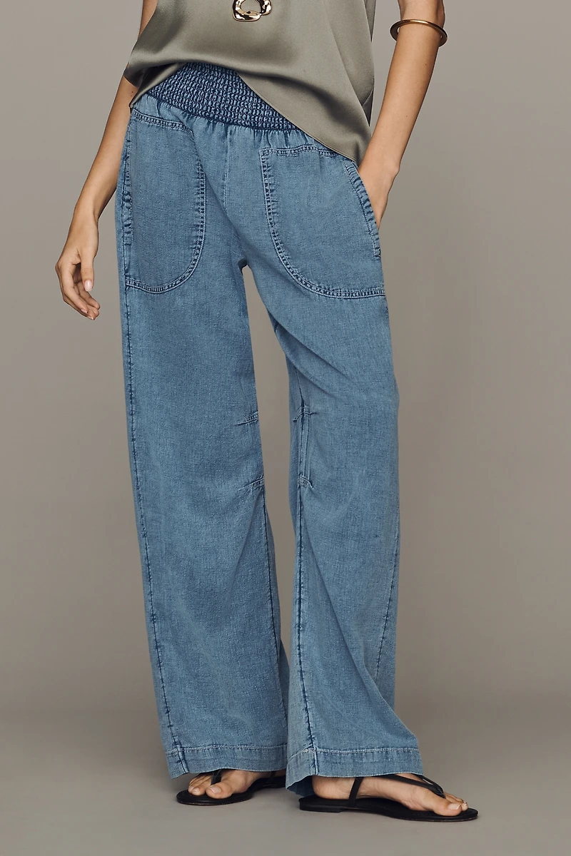 Pilcro Reese Barrel-Leg Jeans Cross-Weave Cotton