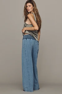 Pilcro Reese Barrel-Leg Jeans Cross-Weave Cotton