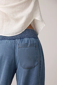 Pilcro Reese Barrel-Leg Jeans Cross-Weave Cotton