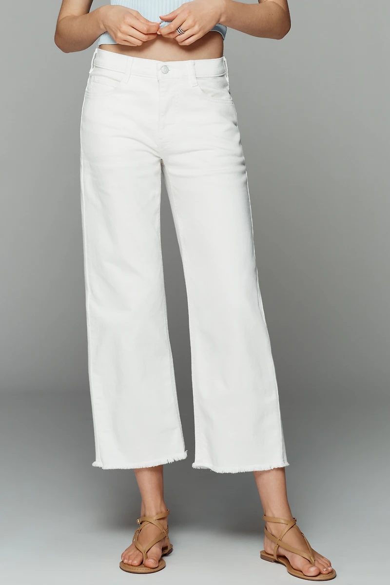 The Edie Raw-Hem Straight-Leg Jeans by Pilcro